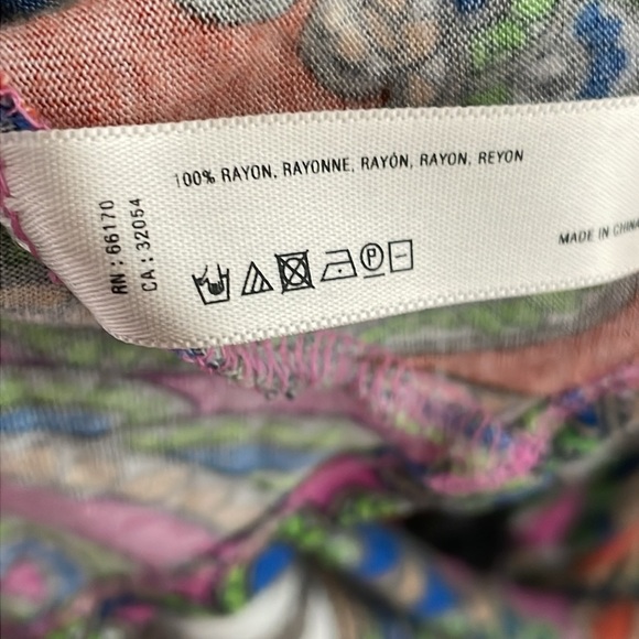 ANTHROPOLOGIE Lilka Seaglass Pink Green Paisley Printed Keyhole Midi Dress Small - Picture 12 of 12